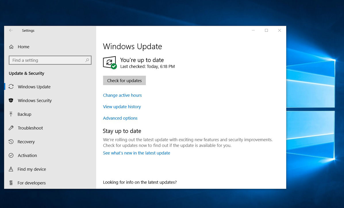 微软表示Windows 10 November 2019的小幅更新不会成为常态
